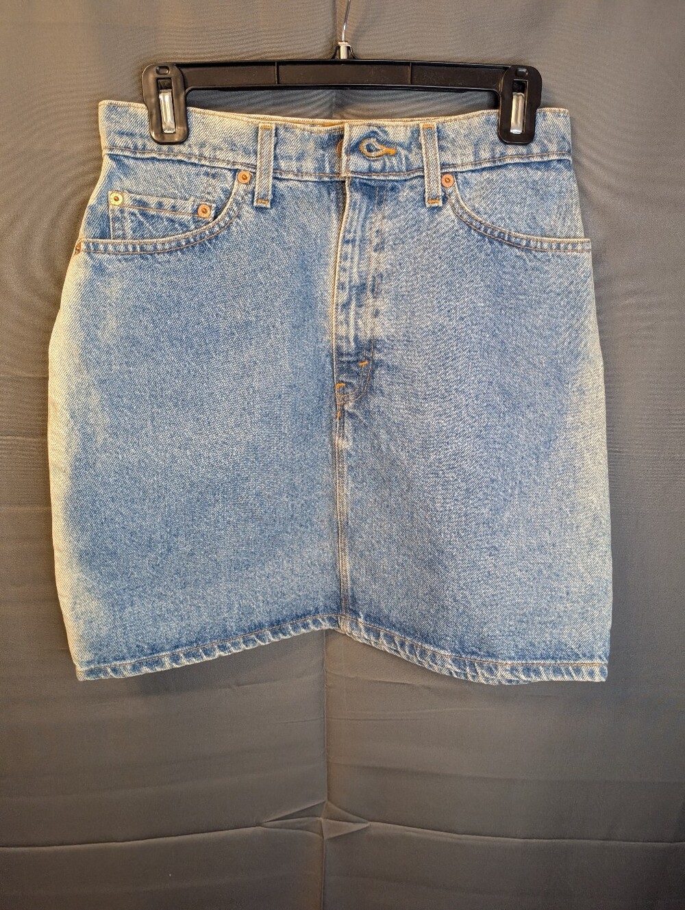 VTG 90s Levi's 551 Two-Tone Bleached Denim Mini Skirt NWT Deadstock Made in USA